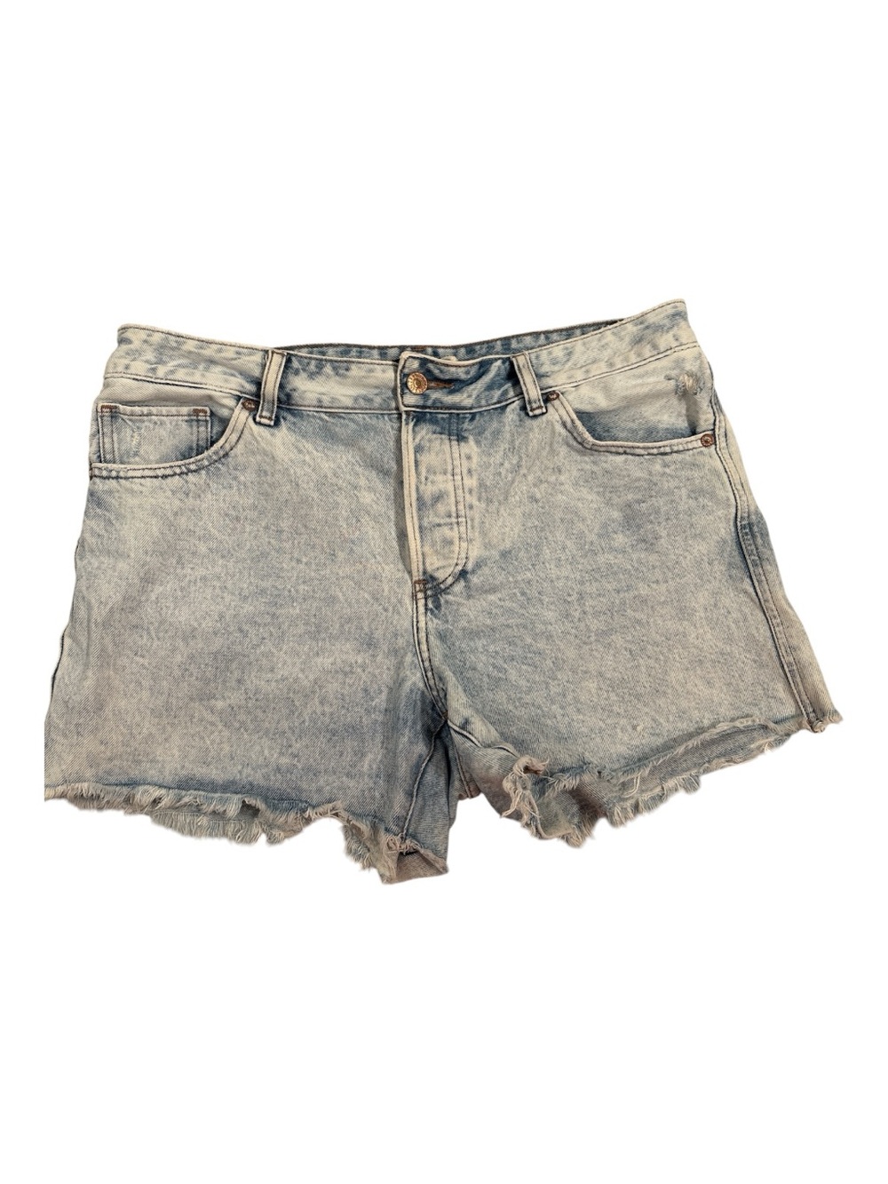 Express Light Wash Distressed Denim Shorts size 10 mid rise